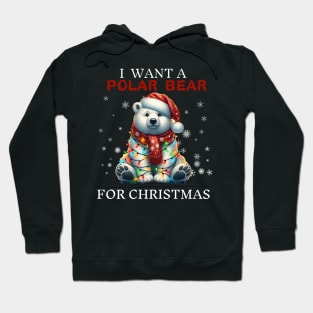 I Want a Polar Bear for Christmas Tangled Christmas Lights Hoodie